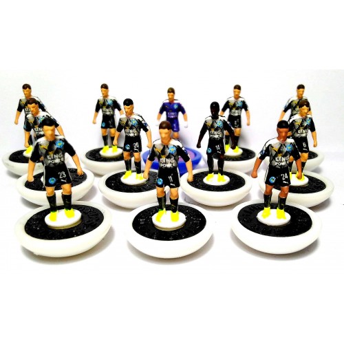 Subbuteo Andrew Table Soccer Leicester 3rd kit on Classic Lightweight bases